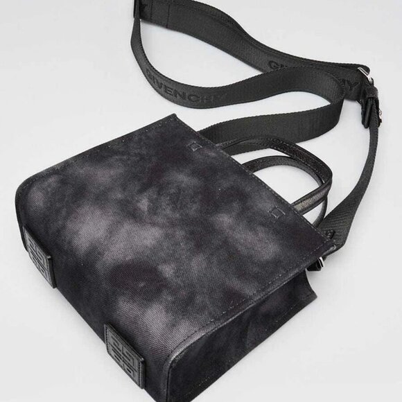 Givenchy Dark Grey Distressed Canvas Mini G Shopping Tote Bag - Picture 3 of 11